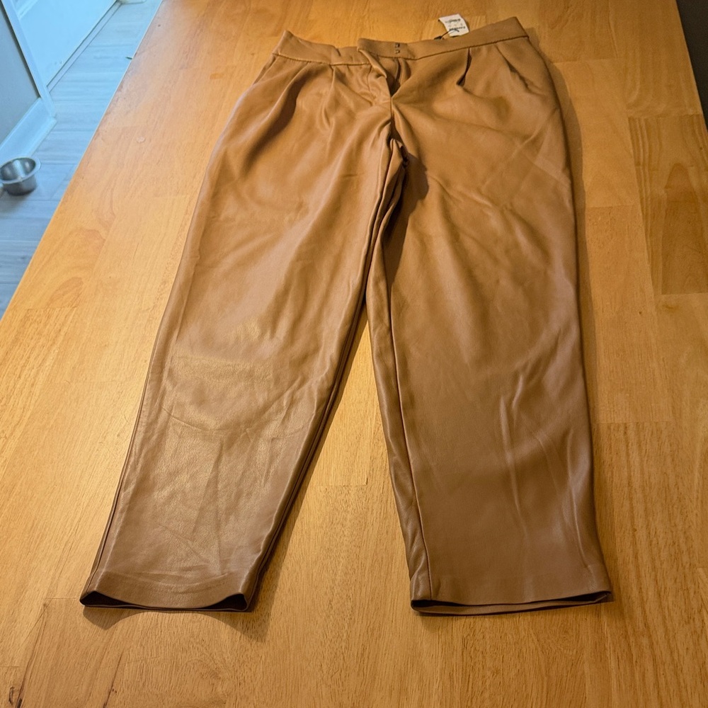 Express faux leather straight ankle pants